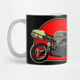 1994 Ducati 916 Retro Red Circle Motorcycle Mug